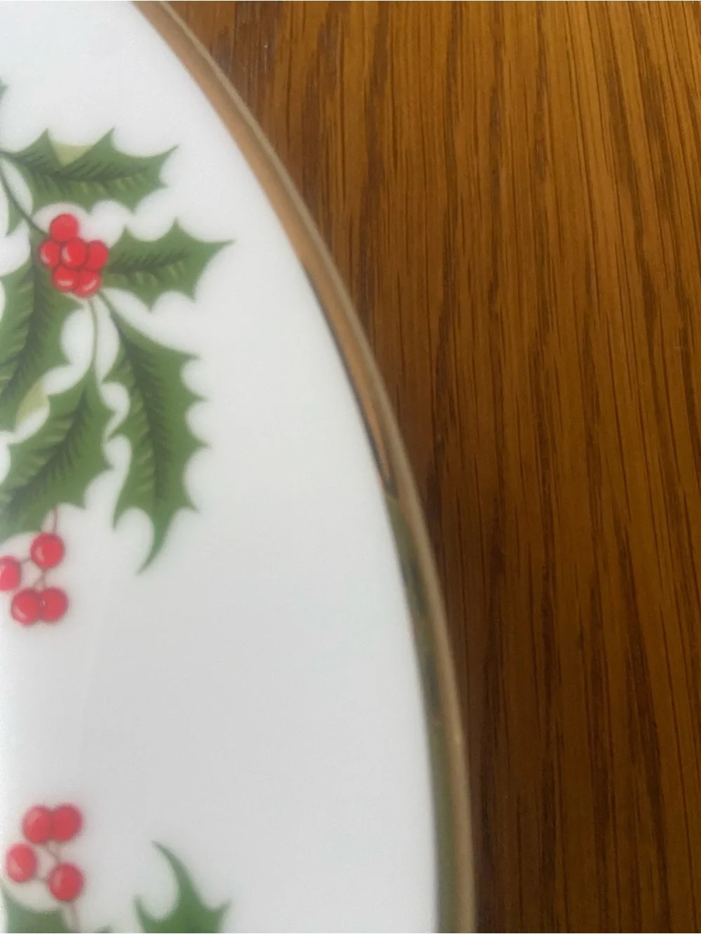 2 Holiday Holly Berries Fine China Dinner Plates- Made in Japan